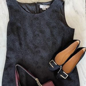 Jones Studio Black Flower Dress, Black Velvet Coach Flats, Anne Klein Purse